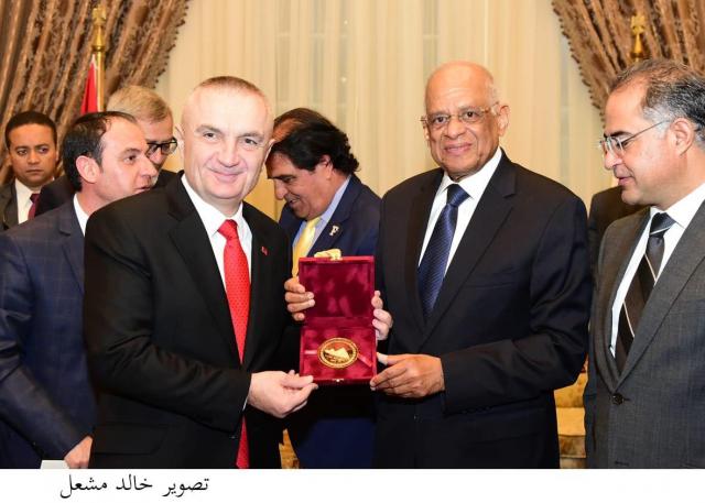 الرئيس الألبانى إلير ميتا خلال لقؤه برئيس مجلس النواب