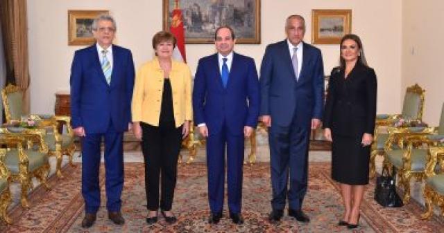السيسي يستقبل مرشحة صندوق النقد الدولى ويلتقى وزير خارجية غينيا