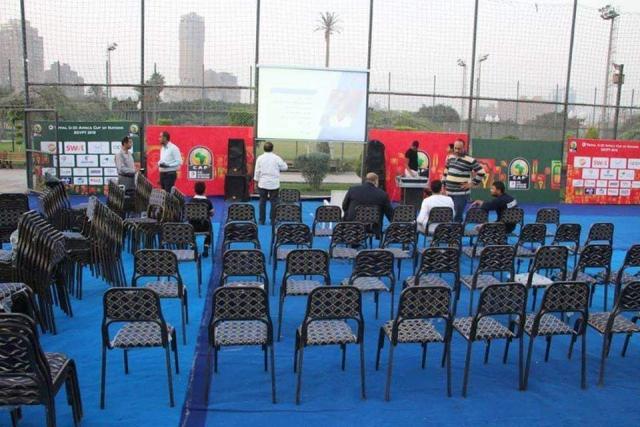 مركز شباب الجزير يستعد لعرض مباراة مصر ومالي 