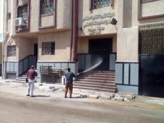 جانب من عمليه التطهير و التعقيم بالمنوفية