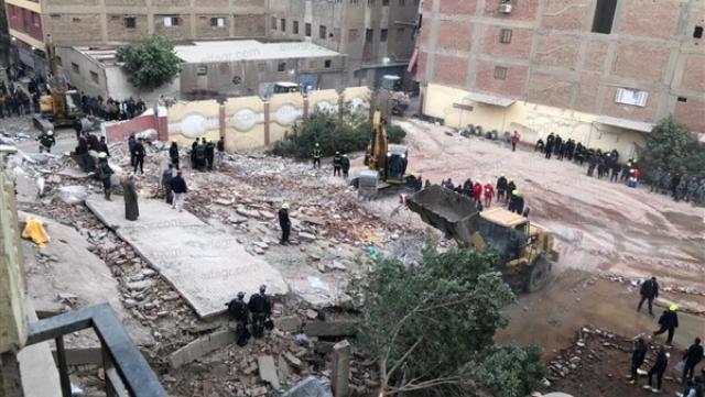 موقع حادث عقار جسر السويس المنهار