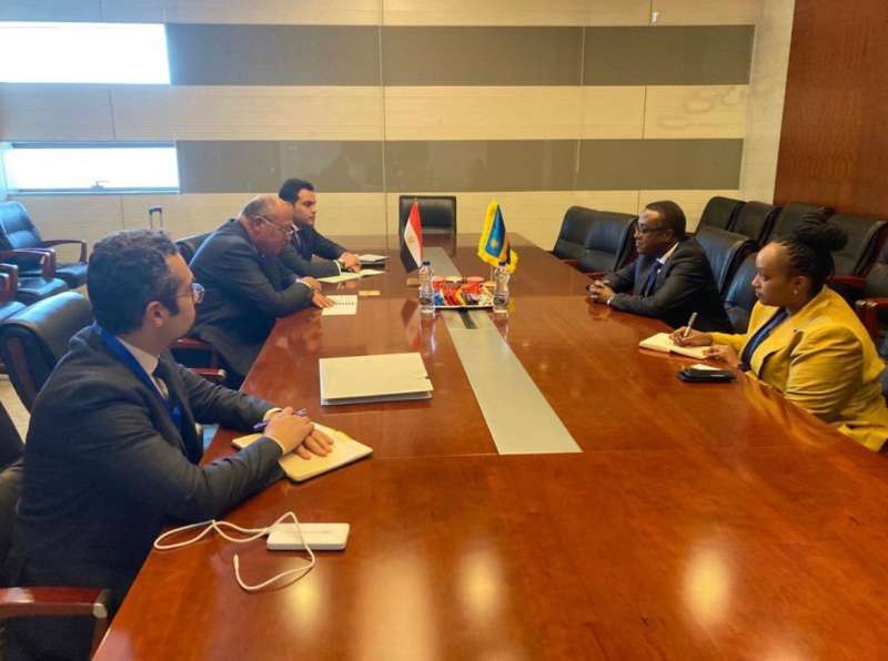 وزير الخارجية يلتقي مع نظيره الرواندي على هامش أعمال المجلس التنفيذي للاتحاد الأفريقي