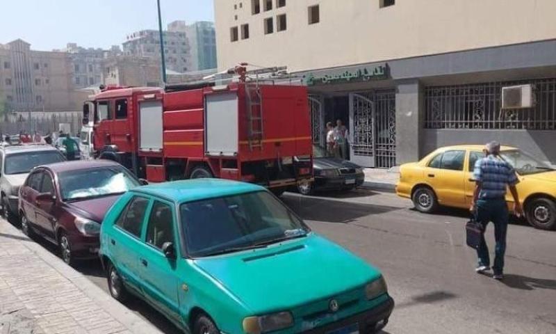 إخماد حريق ببدروم وجراج نقابة المهندسين في الإسكندرية