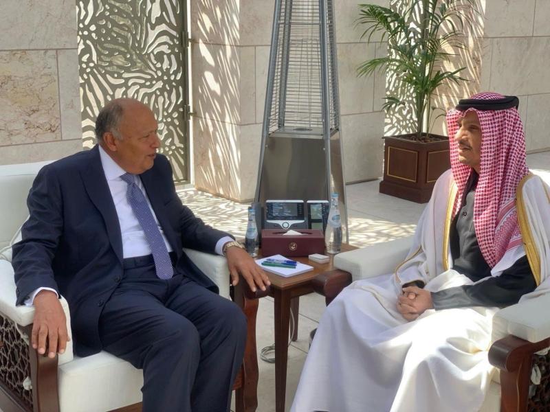 وزير الخارجية يبحث مع رئيس وزراء قطر مجالات التعاون الثنائي بين البلدين الشقيقين