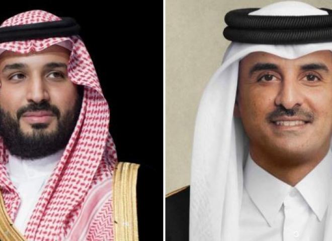 أمير قطر وولي العهد السعودي يؤكدان ضرورة خفض التصعيد بقطاع غزة