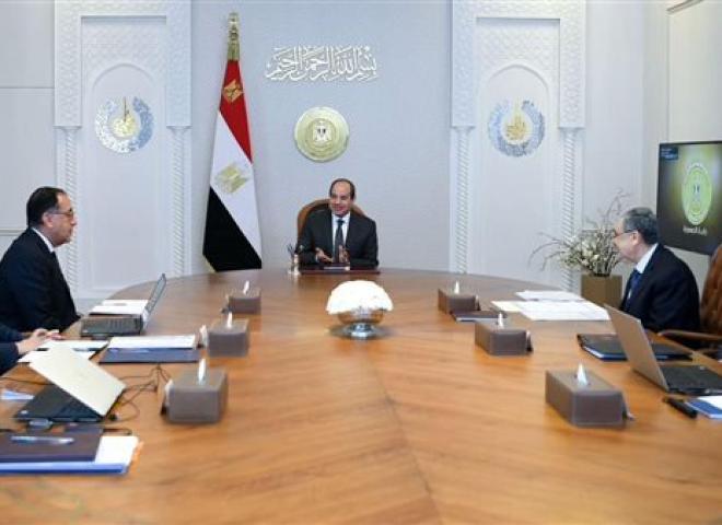 الرئيس السيسي يتابع مع الحكومة توفير المرافق والخدمات بالكهرباء والري للمشروعات الزراعية