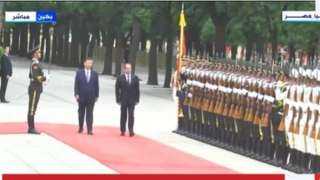 مراسم استقبال رسمية للرئيس السيسي بقصر الشعب الرئاسي في العاصمة الصينية