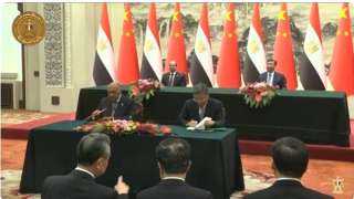 الرئيس السيسي ونظيره الصيني يشهدان مراسم توقيع عدد من الاتفاقيات ومذكرات التعاون